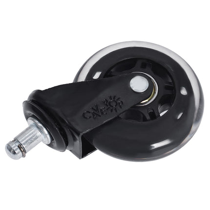 findmall Heavy Duty 3" Swivel Caster Wheels (5 Pack) with 7/16" Stem – Smooth & Quiet 360° Rolling for Furniture, Floor, Carpet & Tile (Black)