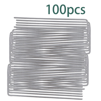 findmall 11 Gauge 6 Inch Landscaping U-Shaped Garden Nails for Weed Barrier Fabric, Landscape Fabric & Ground Cover
