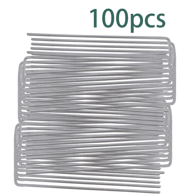 findmall 11 Gauge 6 Inch Landscaping U-Shaped Garden Nails for Weed Barrier Fabric, Landscape Fabric & Ground Cover