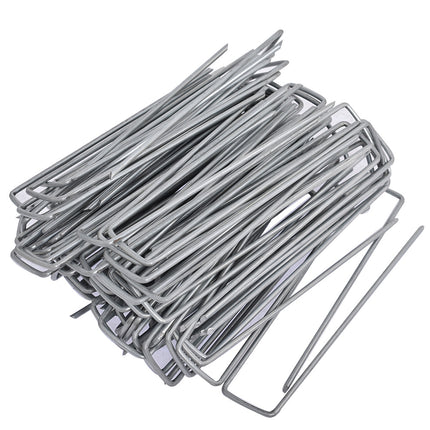 findmall 11 Gauge 6 Inch Landscaping U-Shaped Garden Nails for Weed Barrier Fabric, Landscape Fabric & Ground Cover