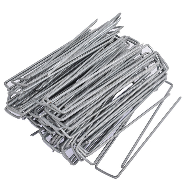 findmall 11 Gauge 6 Inch Landscaping U-Shaped Garden Nails for Weed Barrier Fabric, Landscape Fabric & Ground Cover