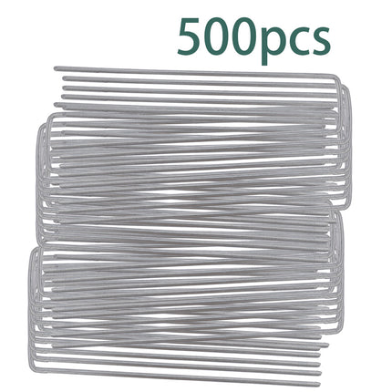 findmall 11 Gauge 6 Inch Landscaping U-Shaped Garden Nails for Weed Barrier Fabric, Landscape Fabric & Ground Cover