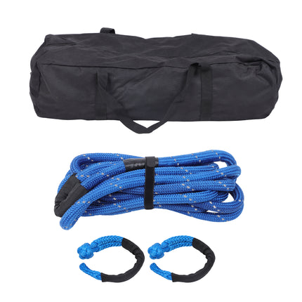 Findmall 1in x 30FT Kinetic Recovery Rope with 2 Soft Shackles, 34000 LBS Nylon N66 Double Braid Recovery Tow Rope, 30% Elastic Offroad Strap for Truck ATV UTV