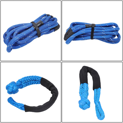 Findmall 1in x 30FT Kinetic Recovery Rope with 2 Soft Shackles, 34000 LBS Nylon N66 Double Braid Recovery Tow Rope, 30% Elastic Offroad Strap for Truck ATV UTV