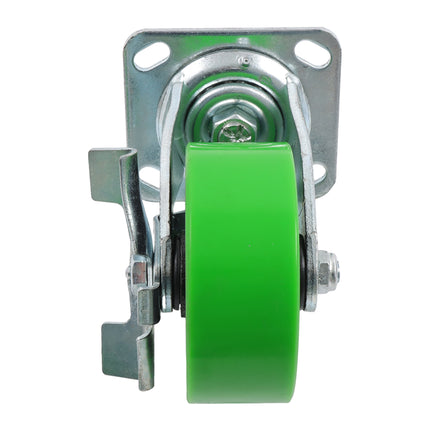 Findmall 4 Pack 5" Polyurethane Swivel Caster Wheels with Double Lock Brake, Top Plate Mount Heavy Duty Casters for Platform Trucks, U-Boat Carts & Workbenches