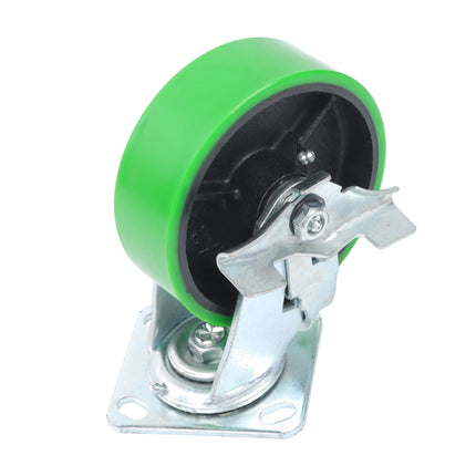Findmall 2 Pack 6 Inch Polyurethane Swivel Caster Wheels with Total Lock Brake, Plate Mount, Heavy Duty Replacement Casters for Toolboxes, Workbenches & Industrial Equipment