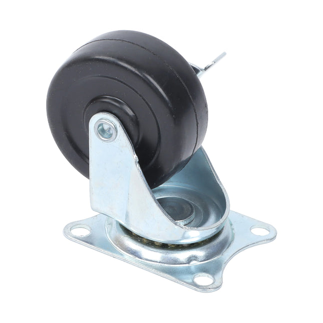 Findmall 12 Pack 2 Inch Rubber Swivel Caster Wheels with Side Brake, Plate Mount, Heavy Duty Replacement Casters for Furniture, Carts, Workbenches & Shelving