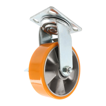 Findmall 4 Pack 6 Inch Polyurethane Swivel Caster Wheels, Plate Mount, Heavy Duty Replacement Casters for Carts, Workbenches & Industrial Equipment