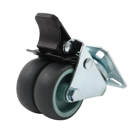 Findmall 8 Pack 2 Inch Gray TPR Dual Wheel Swivel Caster Wheels with Total Lock Brake, Plate Mount, Heavy Duty Replacement Casters for Carts, Workbenches &amp; Shelving