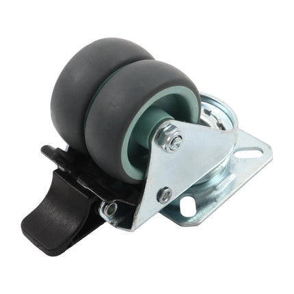 Findmall 8 Pack 2 Inch Gray TPR Dual Wheel Swivel Caster Wheels with Total Lock Brake, Plate Mount, Heavy Duty Replacement Casters for Carts, Workbenches &amp; Shelving
