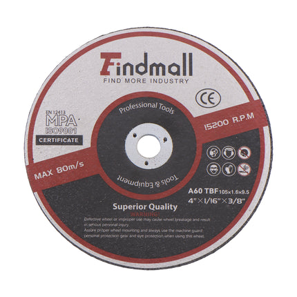 Findmall 4 Inch Cut Off Wheel 25/50/100 Pack, 1/16" Thin Metal Cutting Disc, Aluminum Oxide Abrasive Wheel for Steel & Stainless Steel, 3/8" Arbor Angle Grinder