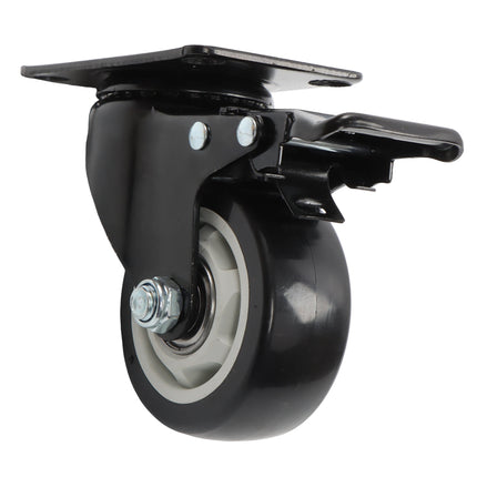 Findmall 8 Pack 3" Polyurethane Swivel Caster Wheels with Double Lock Brake, Top Plate Mount, Heavy Duty Casters for Workbenches, Carts & Furniture