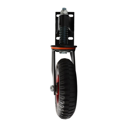 Findmall 1 Pack 8" Rubber Swivel Gate Wheel with Shock Absorbing Spring, 600 LB Capacity Fence Gate Caster with U-Bolt & Straight Bolt Mount for Metal Tube and Wooden Gates