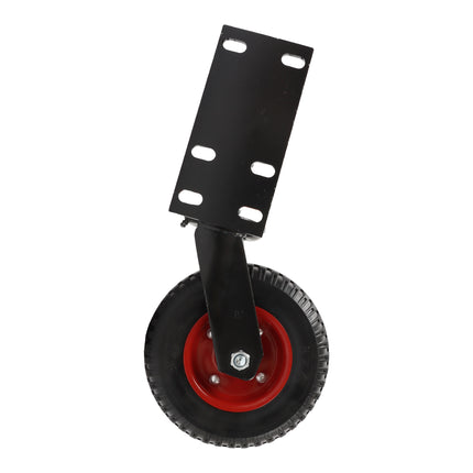 Findmall 1 Pack 8" Rubber Swivel Gate Wheel with Shock Absorbing Spring, 600 LB Capacity Fence Gate Caster with U-Bolt & Straight Bolt Mount for Metal Tube and Wooden Gates