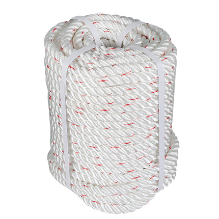 findmall 3-Strand Arborist Rigging Rope – Heavy Duty Tree Climbing & Outdoor Work Rope, 2038 LBS Breaking Strength (White&Red)