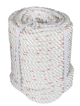 findmall 3-Strand Arborist Rigging Rope – Heavy Duty Tree Climbing & Outdoor Work Rope, 2038 LBS Breaking Strength (White&Red)