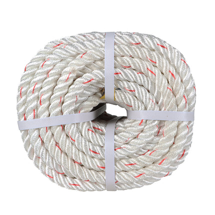 findmall 3-Strand Arborist Rigging Rope – Heavy Duty Tree Climbing & Outdoor Work Rope, 2038 LBS Breaking Strength (White&Red)