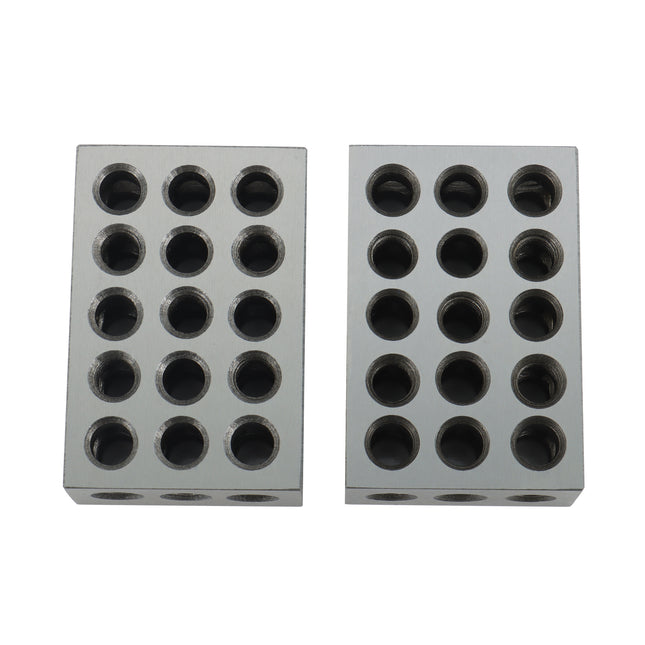 findmall 1-2-3 Blocks Matched Pair Hardened Steel Precision Setup Blocks with 23 Holes