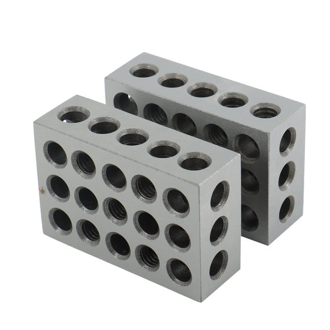 findmall 1-2-3 Blocks Matched Pair Hardened Steel Precision Setup Blocks with 23 Holes
