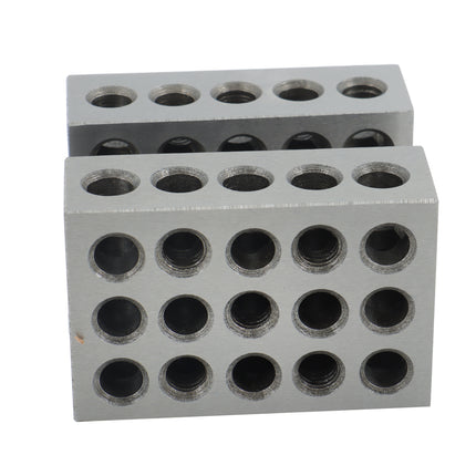 findmall 1-2-3 Blocks Matched Pair Hardened Steel Precision Setup Blocks with 23 Holes
