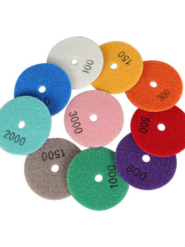 findmall 11PCS 3 Diamond Polishing Pads Kit – Wet/Dry Polishing Pads Set with Backer Pad for Granite, Marble, Quartz, Stone & Glass