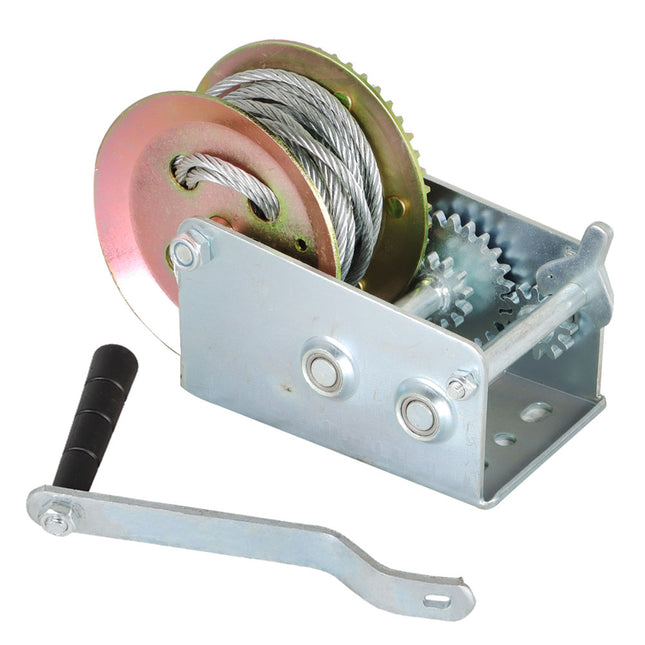 Findmall 3500 lbs Boat Trailer Hand Winch with 33 ft Steel Cable, Heavy Duty Manual Crank Winch with Hook, Steel Gear Winch for Boat, Trailer & ATV