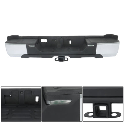 Findmall Chrome Rear Step Bumper for 2022-2024 Toyota Tundra, Without Sensor Holes, TO1103147
