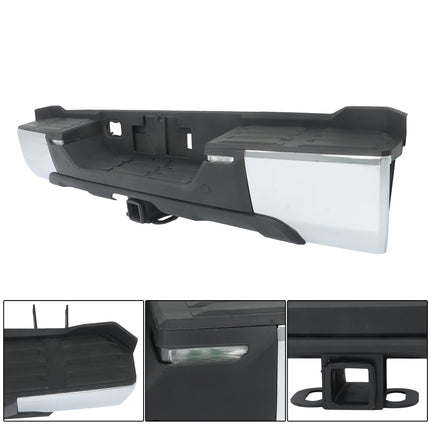 Findmall Chrome Rear Step Bumper for 2022-2024 Toyota Tundra, Without Sensor Holes, TO1103147