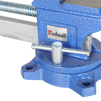 Findmall 4-1/2 Inch Bench Vise with Swivel Base, Heavy Duty Utility Workbench Vise with Anti-Slip Jaws for Woodworking and Metalworking