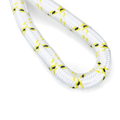 findmall 3/4 Inch 150 Feet 24 Strands Braided Rope Tree Felling Rope High Strength Polyester Rope for Swing Camping Bundling White Yellow Black