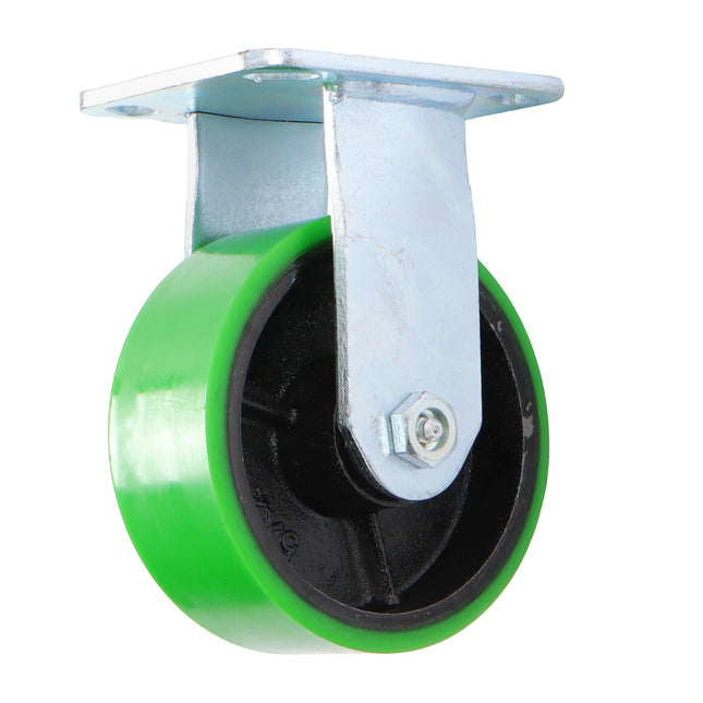 Findmall 1 Pack 5" Polyurethane on Iron Core Rigid Caster Wheels, Top Plate Mount Heavy Duty Casters for Hospitality Carts, Bakery Equipment & Workbenches