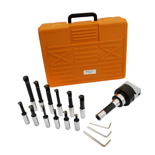 findmall 12Pcs 3 Inch Boring Head R8 Shank 3/4 Inch Carbide Boring Bar Boring Head Bar Milling Set