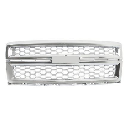 Findmall Chrome Front Upper Bumper Grille Replacement for Silverado 1500 2014-2015 GM1200712C