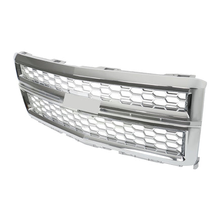 Findmall Chrome Front Upper Bumper Grille Replacement for Silverado 1500 2014-2015 GM1200712C
