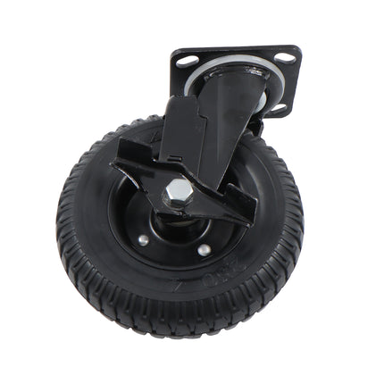 Findmall 4 Pack 8" Rubber Swivel & Rigid Caster Wheels with Wheel Brake, Top Plate Mount, Heavy Duty Casters for Flat Carts, Dollies & Workbenches