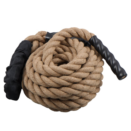 Findmall 1.5" Diameter Gym Climbing Rope for Fitness Training, Natural Jute Workout Rope with Loop End, 15FT / 25FT Length for Strength Exercise