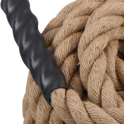 Findmall 1.5" Diameter Gym Climbing Rope for Fitness Training, Natural Jute Workout Rope with Loop End, 15FT / 25FT Length for Strength Exercise