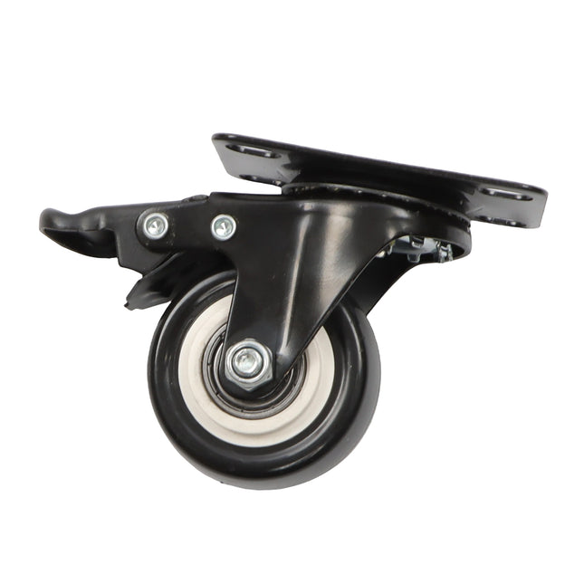 Findmall 8 Pack 2 Inch Polyurethane Swivel Caster Wheels with Total Lock Brake, Plate Mount, Heavy Duty Replacement Casters for Furniture, Carts, Workbenches & Shelving