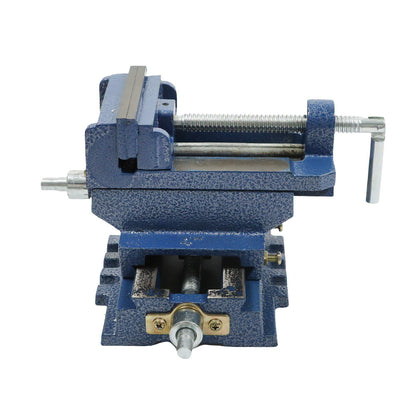 4 Inch Cross Slide Drill Press Vise Heavy Duty Benchtop Compound Cross Slide Vise Drill Press X-Y Compound Vise Fit for Milling Machine and other Mechanical Equipment - Blue