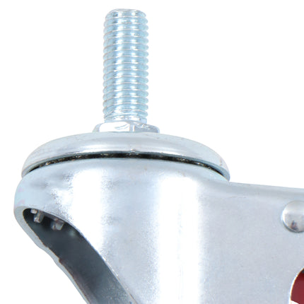 Findmall 4 Pack 3" PVC Swivel Caster Wheels with Double Lock Brake, M12-1.75 × 25mm Threaded Stem, Heavy Duty Casters for Workbenches, Furniture & Utility Carts