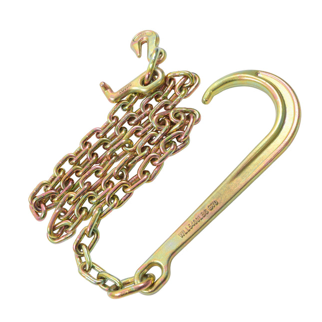 findmall 5/16" Grade 70 Tow Chain with 15" J Hook, T Hook & Grab Hook