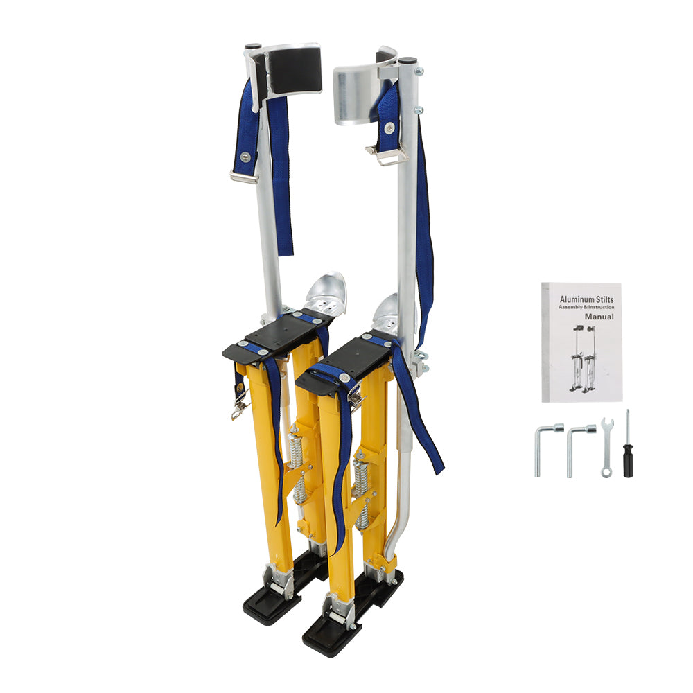 findmall Adjustable Drywall Stilts 24"-40" Aluminum alloy construction Tool Yellow