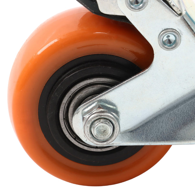 Findmall 8 Pack 2 Inch Polyurethane Swivel Caster Wheels with Total Lock Brake, Plate Mount, Heavy Duty Replacement Casters for Furniture, Carts, Workbenches & Shelving