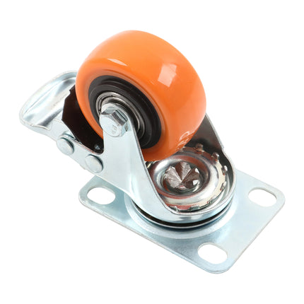 Findmall 8 Pack 2 Inch Polyurethane Swivel Caster Wheels with Total Lock Brake, Plate Mount, Heavy Duty Replacement Casters for Furniture, Carts, Workbenches & Shelving
