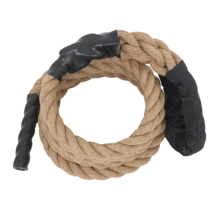 Findmall 1.5" Diameter Gym Climbing Rope for Fitness Training, Natural Jute Workout Rope with Loop End, 15FT / 25FT Length for Strength Exercise
