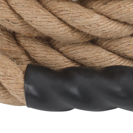 Findmall 1.5" Diameter Gym Climbing Rope for Fitness Training, Natural Jute Workout Rope with Loop End, 15FT / 25FT Length for Strength Exercise