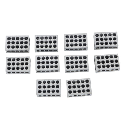 findmall 1-2-3 Blocks Matched Pair Hardened Steel Precision Setup Blocks with 23 Holes