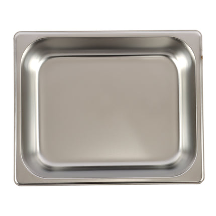 Findmall Stainless Steel Hotel Steam Pan, 1/2 Size, 4" Deep, 13 × 10.5 × 4 Inches, for Cooking, Baking, Grilling & Food Service