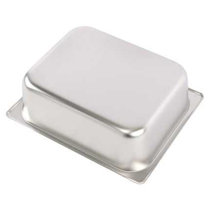 Findmall Stainless Steel Hotel Steam Pan, 1/2 Size, 4" Deep, 13 × 10.5 × 4 Inches, for Cooking, Baking, Grilling & Food Service