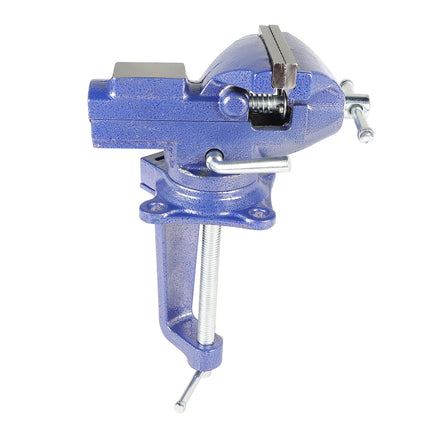 Findmall 3.2 Inch Mini Bench Vise with 360° Swivel Base, Portable Clamp-On Table Vise with Dual Mounting Design for Model Making, Jewelry and DIY Projects